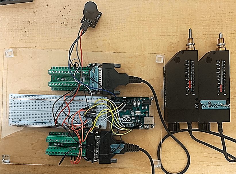 Actuator test board - Arduino programmed to control the linear actuators that advance the stage in the X and Y-directions.