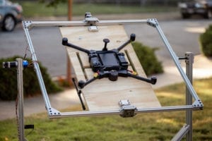 Image showing the drone mounted in the final prototype