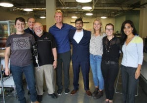 This image highlights the main people involved with this project. From left to right we have Cassie Perando (QL+ Challenger), Charlie Kolb (QL+ Executive Director), Jon Monett (QL+ Founder), Conner Magnuson (Team Mountain Arm Member), Marco Lopez (Team Mountain Arm Member), Jordan Ambrose (Team Mountain Arm Member), Amanda Lingle (Team Mountain Arm Member), and Vanessa Salas (QL+ Project Manager).