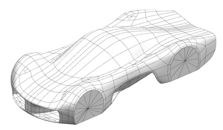 Original Endurance Car aeroshell CAD designed by PROVE Lab