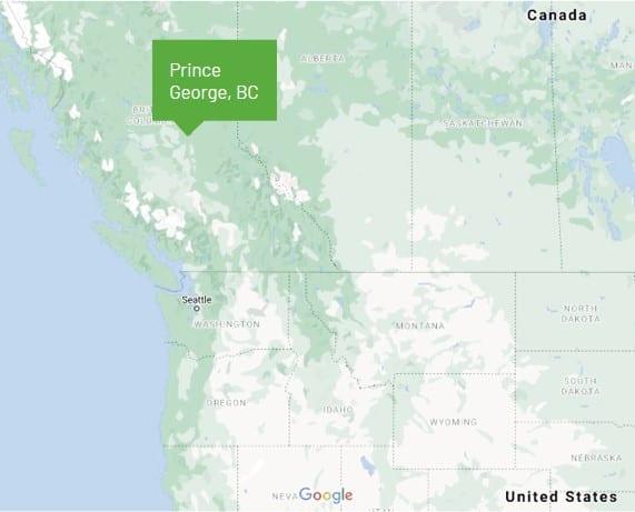 Map of Prince George, Canada
