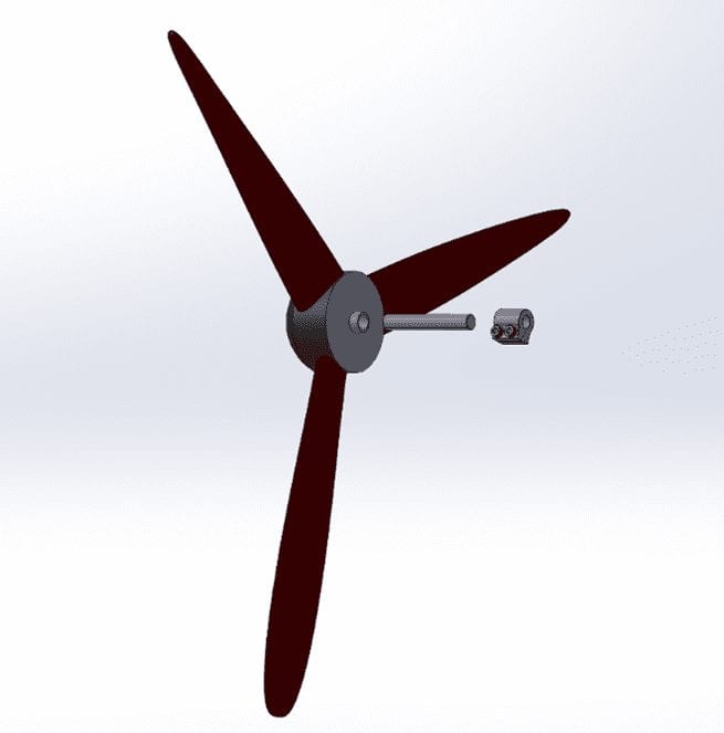 Cad model of wind turbine rotor for testing purposes